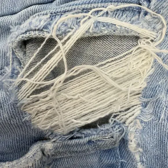 Good American Jean's Women's 6/28 Light Blue Ankle Skinny Raw Hem Preppy - Picture 9 of 15